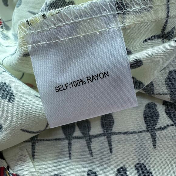 Jane and Delancey Parrot Birds Shirt Top HiLo Soft Roll Tab Womens 1X Novelty - Picture 7 of 8